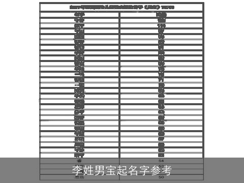 李姓男宝起名字参考