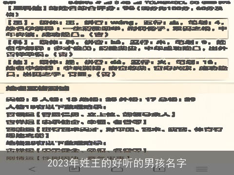 2023年姓王的好听的男孩名字