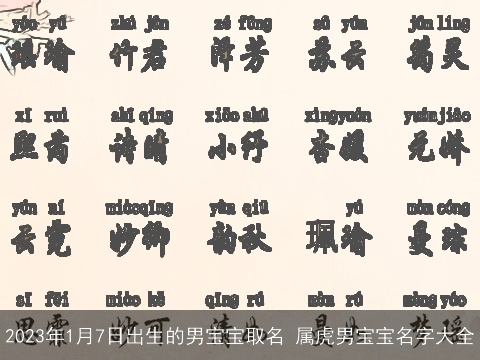 2023年1月7日出生的男宝宝取名 属虎男宝宝名字大全