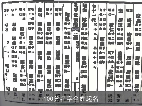 100分名字全姓起名
