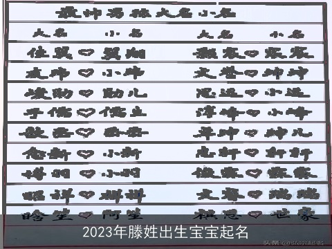 2023年滕姓出生宝宝起名