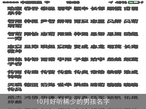 10月好听稀少的男孩名字