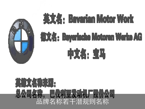 品牌名称若干潜规则名称