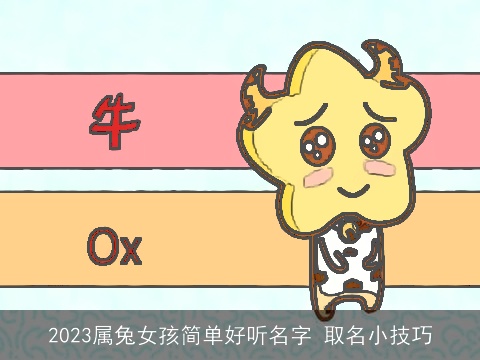 2023属兔女孩简单好听名字 取名小技巧