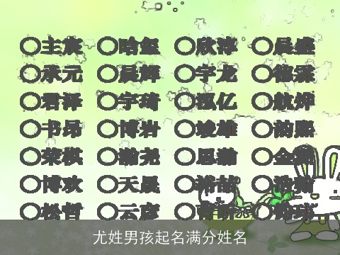 尤姓男孩起名满分姓名