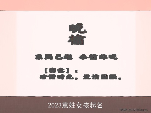 2023袁姓女孩起名