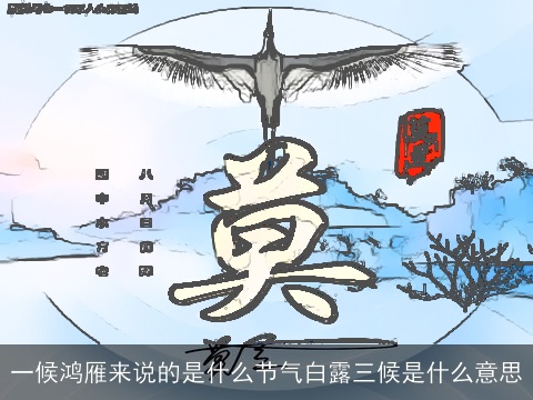 一候鸿雁来说的是什么节气白露三候是什么意思
