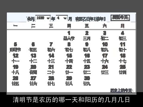 清明节是农历的哪一天和阳历的几月几日