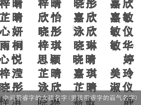 中间带睿字的女孩名字(男孩带睿字的霸气名字)