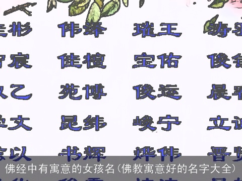 佛经中有寓意的女孩名(佛教寓意好的名字大全)