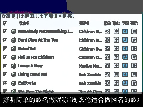 好听简单的歌名做昵称(周杰伦适合做网名的歌)