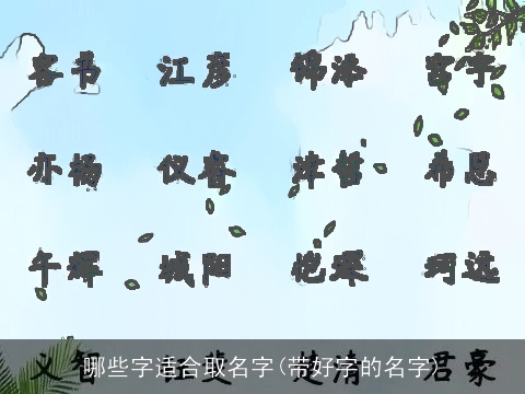 哪些字适合取名字(带好字的名字)
