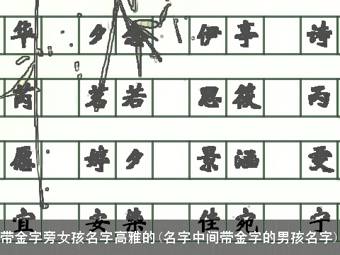 带金字旁女孩名字高雅的(名字中间带金字的男孩名字)