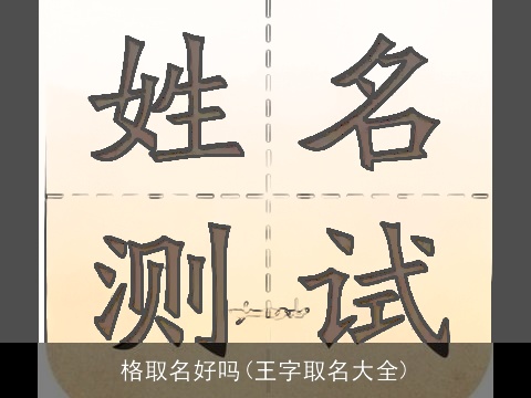 格取名好吗(王字取名大全)