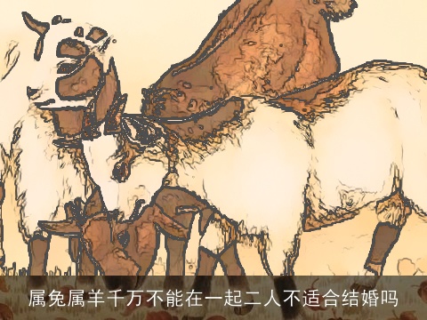 属兔属羊千万不能在一起二人不适合结婚吗