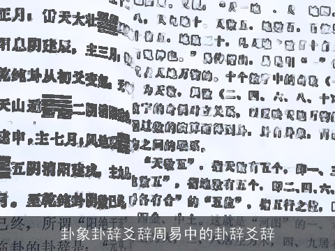 卦象卦辞爻辞周易中的卦辞爻辞