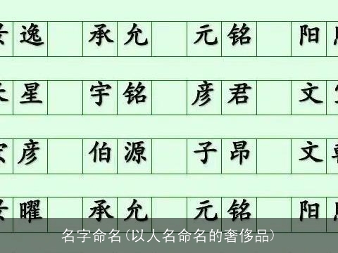 名字命名(以人名命名的奢侈品)