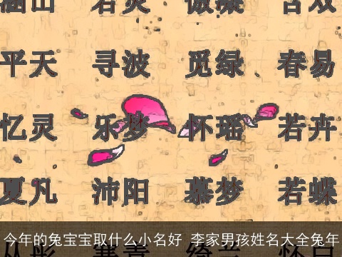 今年的龙宝宝取什么小名好 李家男孩姓名大全龙年