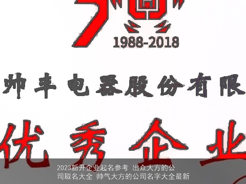 2023新开企业起名参考 出众大方的公司取名大全 帅气大方的公司名字大全最新
