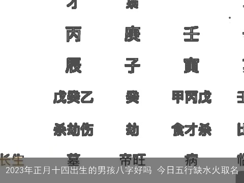 2023年正月十四出生的男孩八字好吗 今日五行缺水火取名