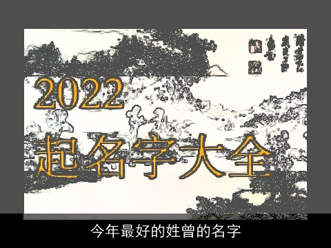 今年最好的姓曾的名字
