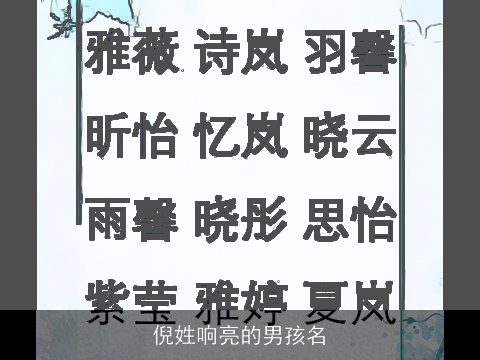 倪姓响亮的男孩名