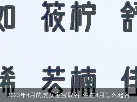 2023年4月的虎女宝宝取名 生在4月怎么起名