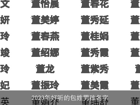 2023年好听的包姓男孩名字