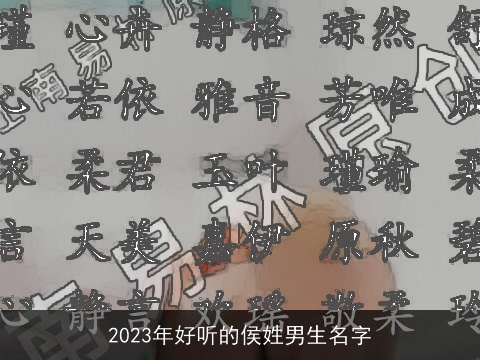 2023年好听的侯姓男生名字