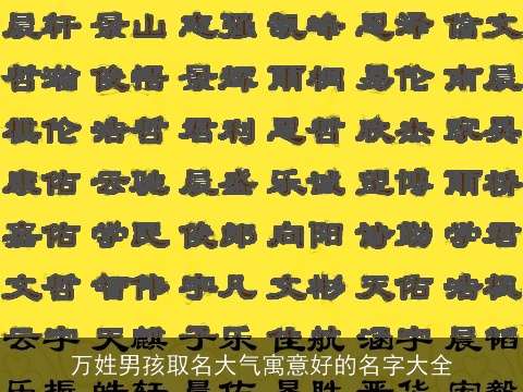 万姓男孩取名大气寓意好的名字大全