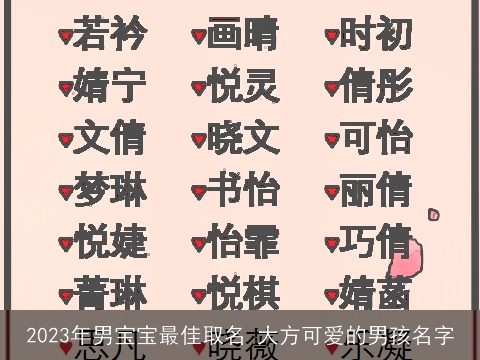 2023年男宝宝最佳取名 大方可爱的男孩名字