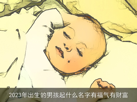 2023年出生的男孩起什么名字有福气有财富