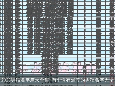 2023男孩名字库大全集 有个性有涵养的男孩名字大全