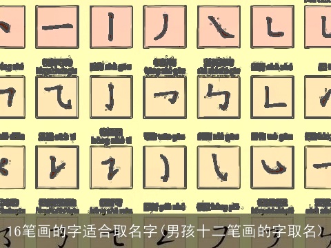 16笔画的字适合取名字(男孩十二笔画的字取名)