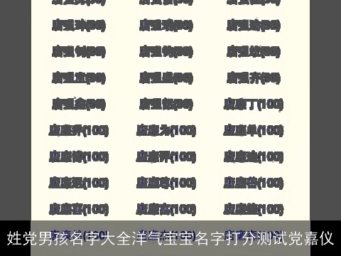 姓党男孩名字大全洋气宝宝名字打分测试党嘉仪