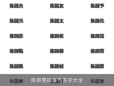 姓申男孩洋气名字大全