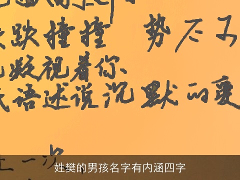 姓樊的男孩名字有内涵四字