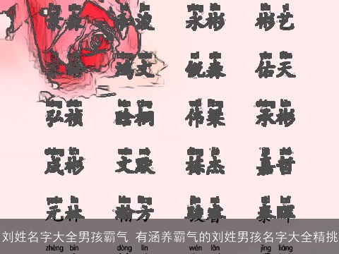 刘姓名字大全男孩霸气 有涵养霸气的刘姓男孩名字大全精挑