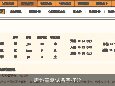 唐翎宣测试名字打分