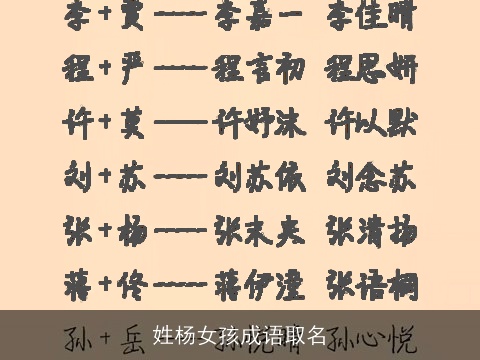 姓杨女孩成语取名