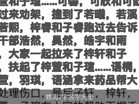 姓周2字名字大全