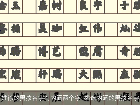 姓徐的男孩名字有内涵两个字 挑选内涵的男孩名字