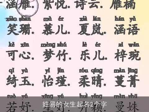 姓易的女生起名2个字