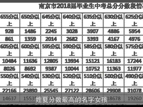 姓夏分数最高的名字女孩