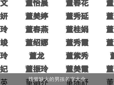 姓曾缺火的男孩名字大全