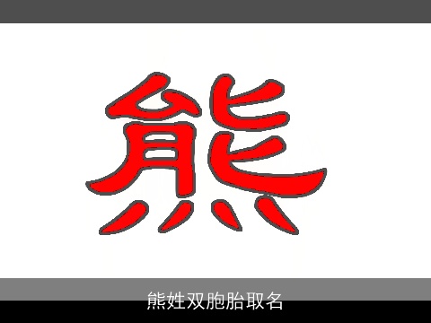 熊姓双胞胎取名