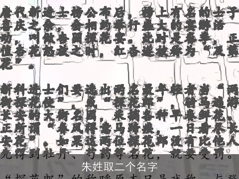 朱姓取二个名字