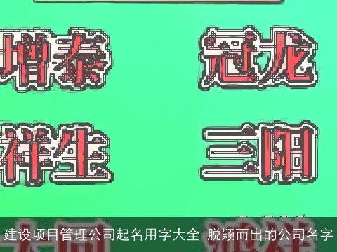 建设项目管理公司起名用字大全 脱颖而出的公司名字