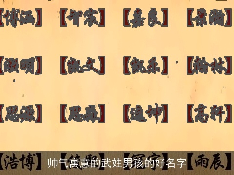 帅气寓意的武姓男孩的好名字