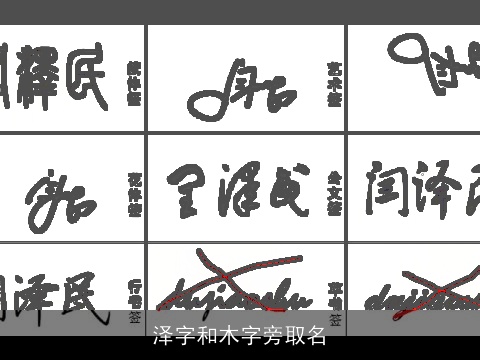 泽字和木字旁取名